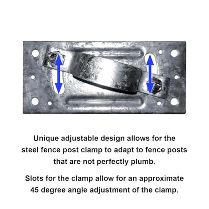 1-7/8" Wood Fence to Round Steel Post Panel Attachment Adapter Bracket: Adjustable clamp. Made of Galvanized Steel to Prevent Rusting. CASE Qty 25 - size: 1-7/8" Post, style: CASE