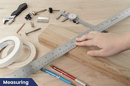 Pacific Arc 36 Inch Stainless Steel Ruler with Inch/Metric Conversion Table - style: 36 In