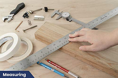 Pacific Arc 36 Inch Stainless Steel Ruler with Inch/Metric Conversion Table - style: 36 In