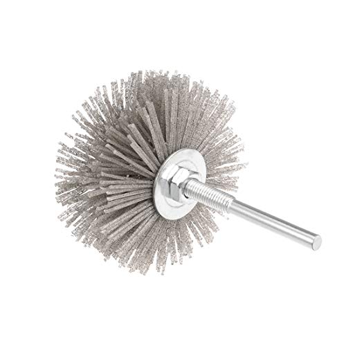 uxcell Nylon Wheel Brush 80 Grits Abrasive Grinding Head with 6mm Threaded Shank - style: 80 Grit
