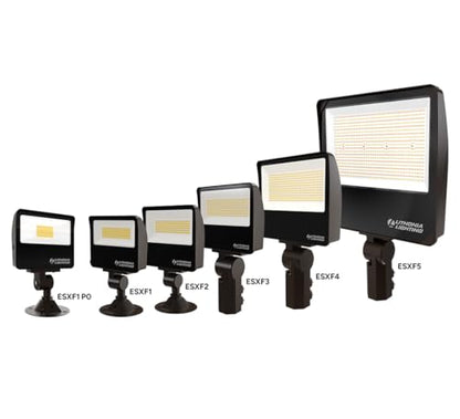 Lithonia Lighting All-in-One LED Flood Light, Waterproof Dusk to Dawn MVOLT - color: Switchable White (Adjustable Lumens), size: 6.04 W x 5.17 L x 1.86 H | Knuckle or Yoke Mount, style: Modern