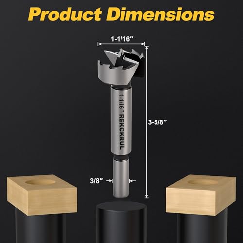 1-1/16 Inch Forstner Bit, 1-1/16" Forstner Drill Bit for Woodworking - size: 1-1/16 | Precision Imperial Sizing