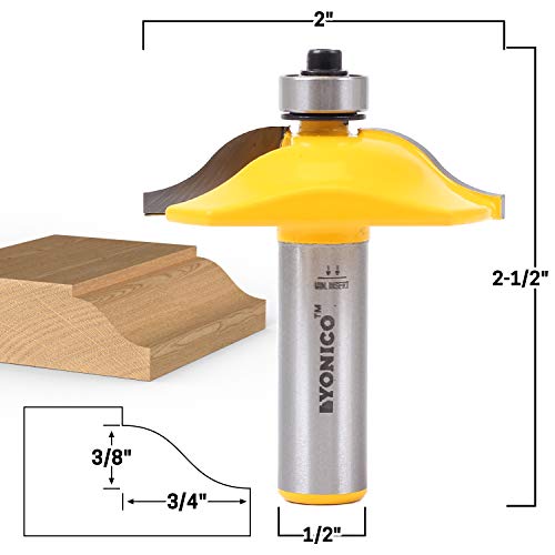 YONICO Raised Panel Cabinet Door Router Bits 2-Inch Diameter 1/2-Inch Shank 12137 - style: Ogee - 2" Diameter - 1/2" Shank