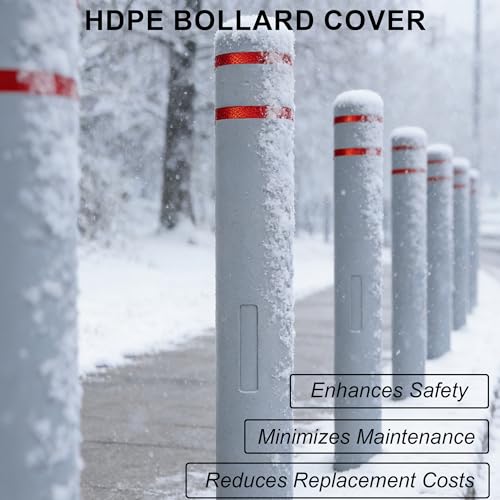 OrangeStar Bollard Cover 4" x 46" Grey with 2 Reflective Collars - color: Grey, size: 4"x46"