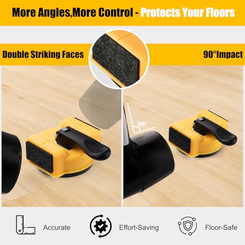 Heavy Duty Floor Gap Repair Tool：Double Tapping,2.8" Suction Cup,with 5Pcs Sticky Pads & 1 Removal Tools, Suitable Repair for Textured Wood,Lvp Vinyl&Laminate Flooring M-Size - size: M