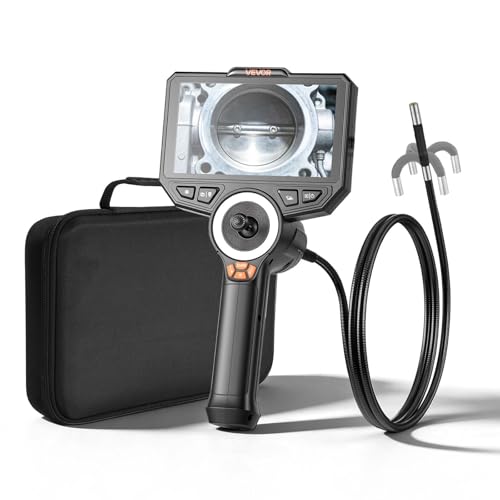 VEVOR 4-Way Articulating Borescope with Light, True 1080P HD Industrial Endoscope Inspection Camera with Articulated Probe, Flexible Snake Scope Cam for Wall Automotive Engine Inspect-4.9FT - size: 0.32-inch Probe