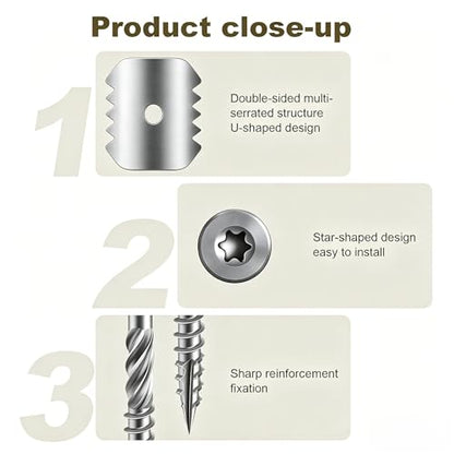 Fence Nail Fixture, 304 Stainless Steel,2", 50 pcs - color: Silver, size: 2"