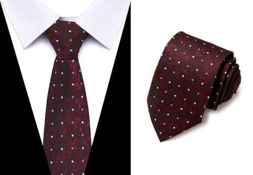 joy alice Tie For Men 6 PCS Necktie Woven Jacquard Neck Ties Set Neck Ties - color: Black Blue Red Purple Navy Blue Baby Blue