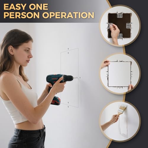 52 Pack Drywall Repair Clips,Easy Install Drywall Clip, Drywalls Patch Clip - color: Silver-52