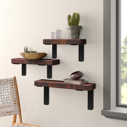 2 Pack - L 8" x H 6" x W1.5, 5mm Thick Black L Shelf Bracket, Iron Shelf Brackets, Metal Shelf Brackets, Floating Shelf, Shelf Supports with Screws - size: 8''x6'', style: Black 2 Pack