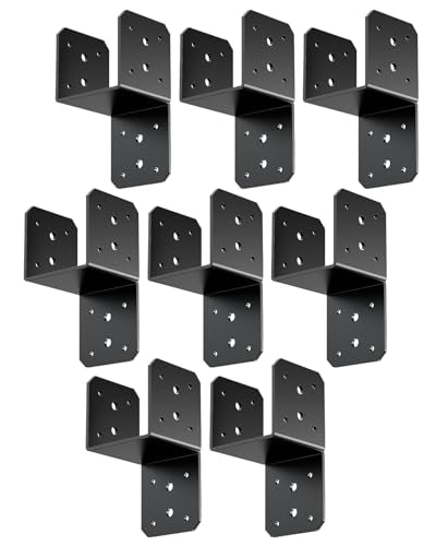 4×4 Pergola Post Bracket Kit, Joist Anchor Connector Black 8-Pack - color: Black-8 Pcs
