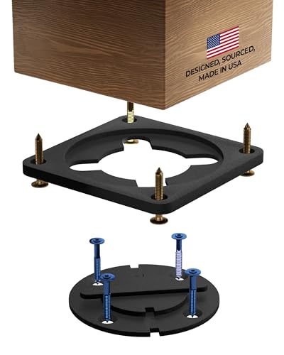 TurnPost 4x4 Post Base Bracket - 2 Pack Heavy-Duty Fence Post Anchor & Deck Post Base - Concealed Mount Concrete Connector - Rust-Resistant USA Steel Hardware - size: 4x4