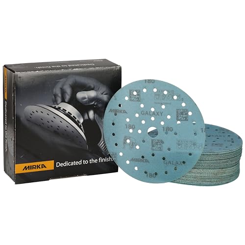 Mirka Galaxy Multifit 6 Inch Ceramic Discs, 180 Grit, Hook & Loop, 50 Pack - size: Grit 180