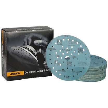 Mirka Galaxy Multifit 6 Inch Ceramic Discs, 180 Grit, Hook & Loop, 50 Pack - size: Grit 180