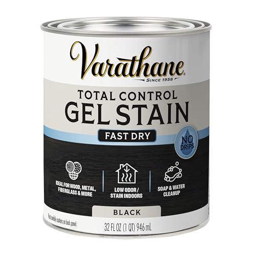 Varathane Total Control Black Gel Stain - color: Black, size: Quart (Pack of 1)