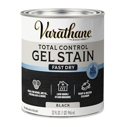 Varathane Total Control Black Gel Stain - color: Black, size: Quart (Pack of 1)