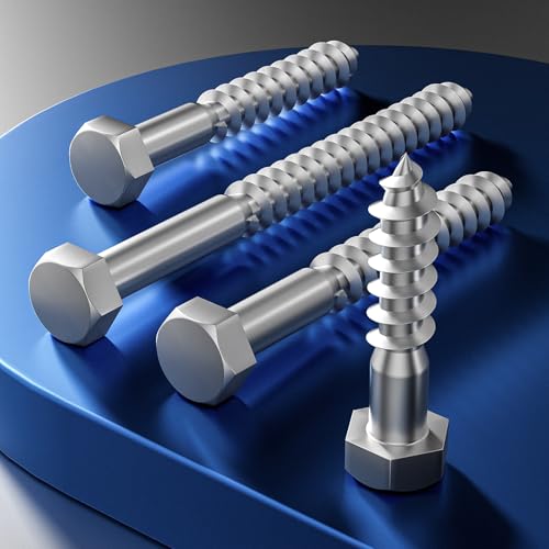 Wensilon Lag Screws Wood Screws,(80PCS, 1/4"x1", Silver) Hex Head Lag Bolts,(6x25) Heavy Duty Lag Screws,304 Stainless Steel Bolts 18-8 - color: Silver, size: 1/4"x1"