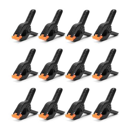 ECY 3.5" Spring Clamps, Heavy Duty Plastic Clamps, 12 Pack - size: 12 Pack,3.5inch