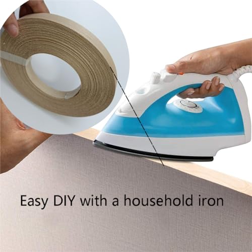 Maple Wood Veneer Edge Banding Tape,1/2 inch ×50ft Preglued Iron On Wood Veneer,Backed with Hot Melt Self Adhesive Strips,Plywood Edgebanding Roll for Cabinet Furniture Edging Trim - size: 1/2" x50'