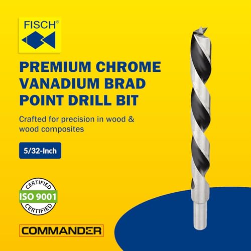 Chrome-Vanadium Brad Point - Ground Wood Drill Bit Woodworking - 5/32 Inch - size: 5/32 in