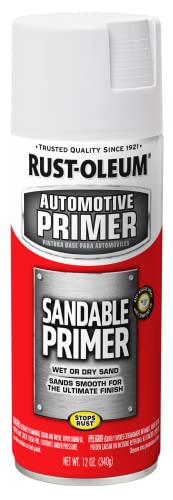 Rust-Oleum 260737 Automotive Sandable Primer Spray, 12 oz, White - color: White, size: 12 fl oz (Pack of 1)