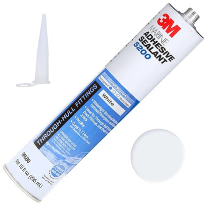 3M Marine Adhesive Sealant 5200, White, 10 fl oz Cartridge with Nozzle - color: White, size: 10 fl oz