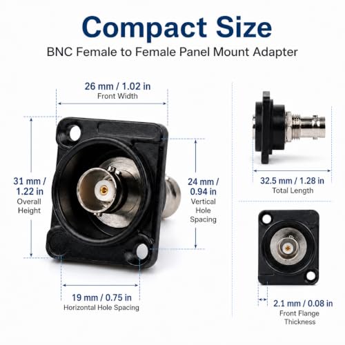 Toronce D R Series Panel-Mount Connector (BNC) - size: BNC