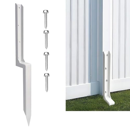 Fence Post Repair Stakes Kit, White, 1-Pack - color: White/1 Pack