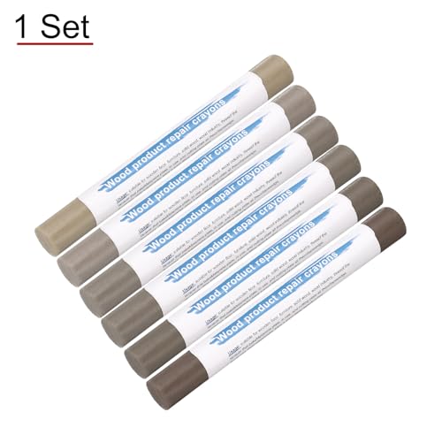 HARFINGTON Wood Filler Sticks 6 Colors Wooden Wax Touch Up Furniture Repair Crayons for Medium Gray, Tech Gray, Medium Brown 1-4 - color: Tech Woods Series