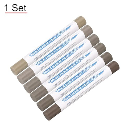 HARFINGTON Wood Filler Sticks 6 Colors Wooden Wax Touch Up Furniture Repair Crayons for Medium Gray, Tech Gray, Medium Brown 1-4 - color: Tech Woods Series