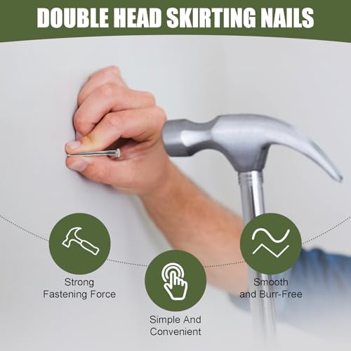 600Pcs Double Headed Skirting Nails with 6 Sleeve Tools