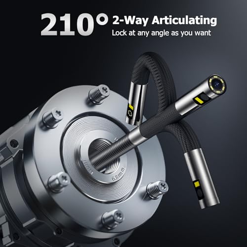 Dual Lens Articulating Borescope, 6.5mm Endoscope Camera with Light - size: Dual Lens Articulating Borescope