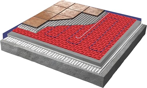 Warmup DCM-PRO Peel-and-Stick Anti-Fracture Membrane for Floor Heating Systems, TCNA-Tested, No Thinset Required, Ready to Tile, 1/4" Thick - size: 70ft²