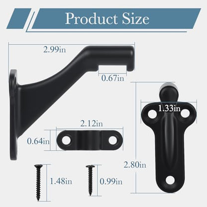 HOME MASTER HARDWARE Handrail Bracket for Stairs, Matte Black, 6 Pack - color: Black, size: 6 Pack