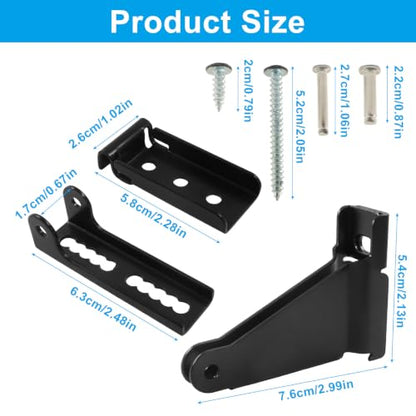 Reinforced Storm Door Closer Bracket Kit, Black - color: Black