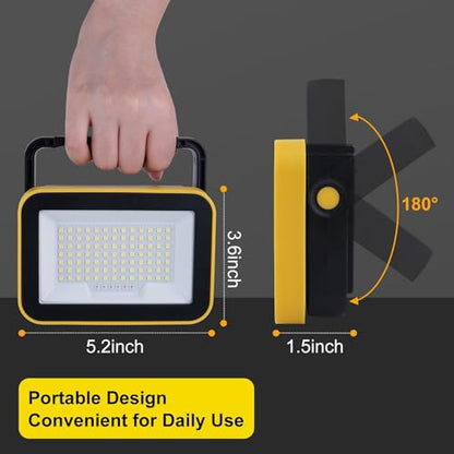 Portable LED Work Light with USB Charging, 5 Brightness Modes, Red Light Function, 4-Pack, Yellow and Black - size: SMD-4Pack