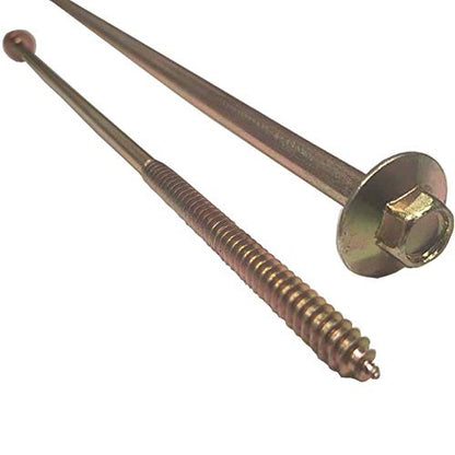 BRAUNY BOY - #12 x 10”- Extra Long Structural Lag Heavy Duty Construction Wood Screw – Yellow Zinc Corrosion Resistant Coating Exterior Timber, Landscape - Easy HEX HEAD DRIVE – Flange Head 10 in (40)