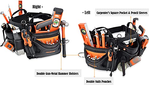 WELKINLAND 18-Pocket Carpenter tool belt, Easy-Access HVAC Tool Belt