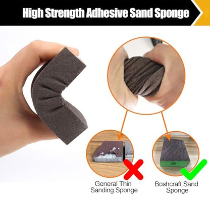 BOSHCRAFT 10 Pcs Sanding Sponge, Washable and Reusable Sanding Block 60/80/100/120/180/220 Grit Sand Paper Assortment for Wood Drywall Metal Glasses Sandpaper Block Sand Paper Brick - size: 10 Pack-Square