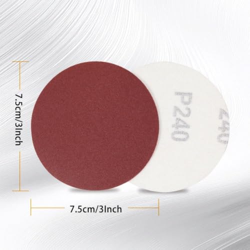 SPEEDWOX 100PCS 3" 240 Grit Sanding Discs, Hook and Loop No Hole Sandpaper - style: 240-Grit