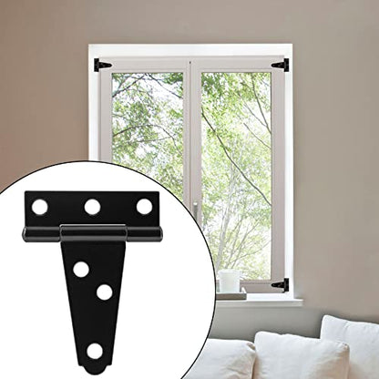 Murtenze 6Pack 2 Inch Black T-Strap Shed Hinge - color: Black, size: 2 Inch - 6Pack