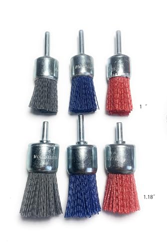 Signi 12 Pack Nylon Bristle Filament Abrasive Brush Drill Wheel and Cup Brush Set with 1/4 Inch Shank, Surface prep Remove Rust/Corrosion/Paint (2.5" Wheel, Straight Shank) - style: 2.5" wheel