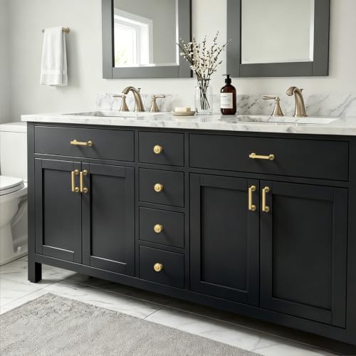 10 Pack 3 Inch Brushed Gold Cabinet Pulls, Kitchen Hardware - color: Brushed Gold, size: 3" Hole Center