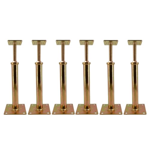 6 PCS House Floor Jacks Post Pole for Leveling, 11" - 16" Height Range, 6 ton Min and Max Height Capacity, Galvanized, 6 Pack - size: 11-16 inch