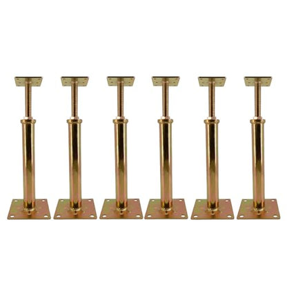 6 PCS House Floor Jacks Post Pole for Leveling, 11" - 16" Height Range, 6 ton Min and Max Height Capacity, Galvanized, 6 Pack - size: 11-16 inch