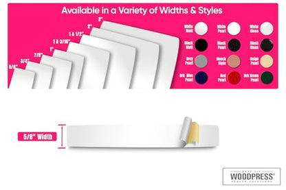 5/8" Matt White Peel & Stick Melamine Edge Banding, 25 ft - size: 5/8 inch