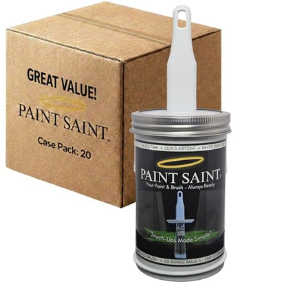 Paint Saint – 20 Airtight Touch Up Containers with Built-in Brush | Mess-Free Storage | Quick, Satisfying Touch Ups | Perfect for Homeowners or Industrial & Commercial Property Managers (20) - size: 1 Count (Pack of 20)