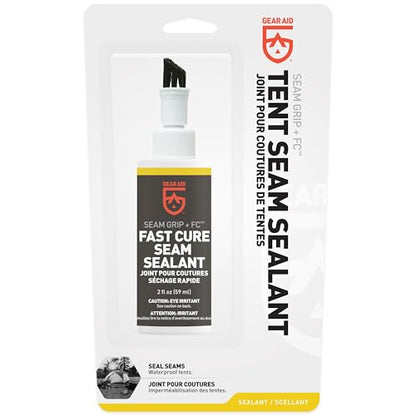 GEAR AID Seam Grip FC Fast Cure Sealant for Sealing Seams on Tents, Rainflies, Shelters, Awnings, Tarps and Pop-ups Made of Nylon, Vinyl, Clear, 2 fl oz - style: 2 fl oz - 1 Pack