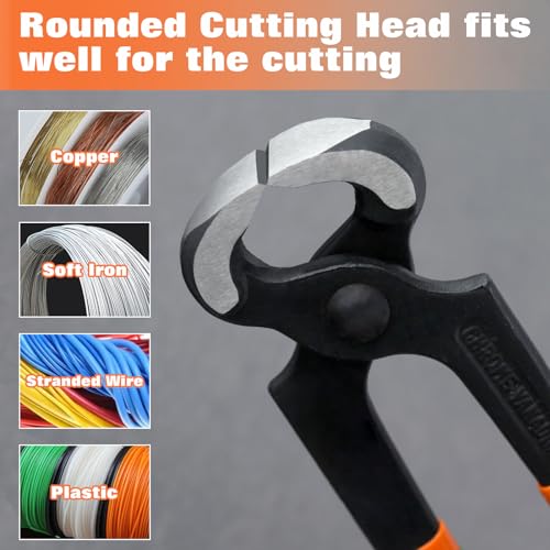 End Cutting Pliers 7 Inches PVC Handle Nail Puller Pincer for Women Wire Cutting, Shoe Heel Repair - style: 7" End Cutting Pliers