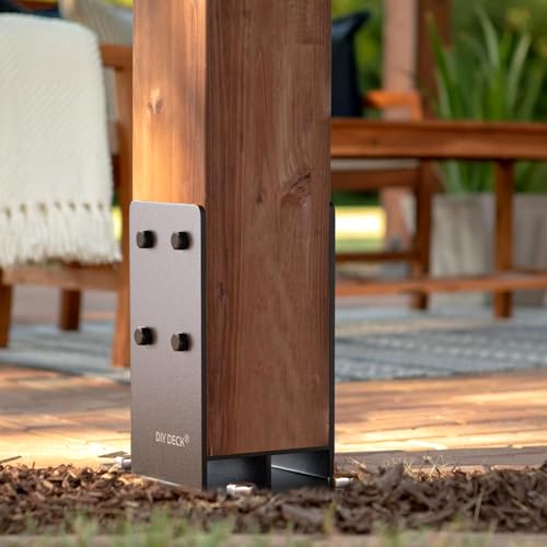 4x4 Wood Post Base (Internal Size 3.6"x3.6") Heavy Duty Stainless Steel Powder-Coated Post Anchor with Air Flow Channel Fence Post Anchor Base for Deck Railing, Pergolas, Fence Pillar, 4Pack - size: 4x4, style: 4Pack